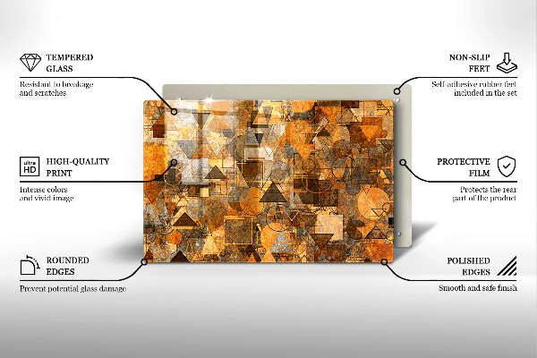 Tabla de cortar de vidrio Patrones sin fisuras de figuras geométricas