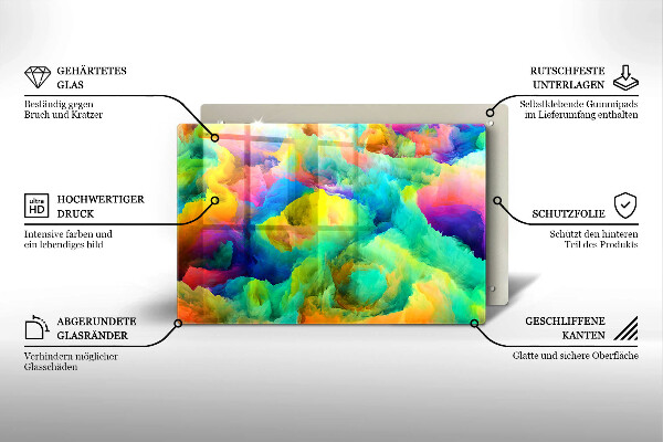 Tabla de cortar de vidrio Abstracción colorida