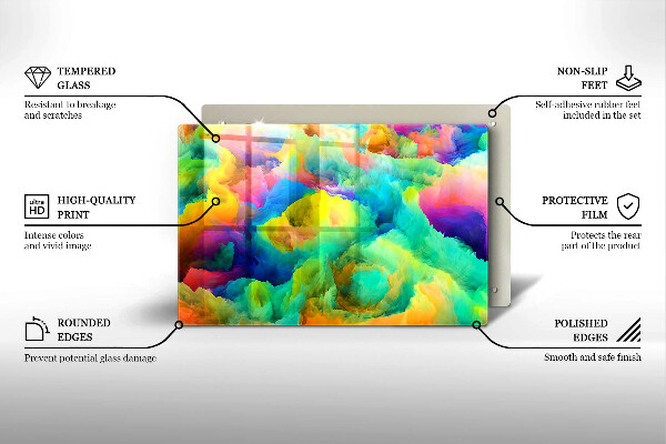 Tabla de cortar de vidrio Abstracción colorida