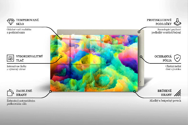 Tabla de cortar de vidrio Abstracción colorida