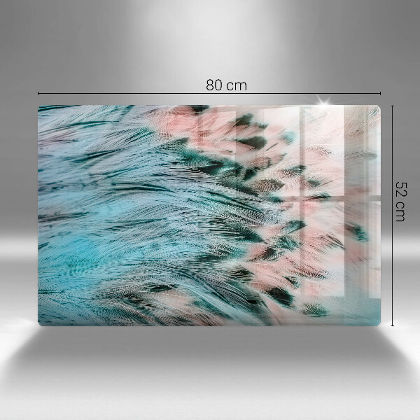 Tabla de cortar de vidrio Plumas de pájaro boho