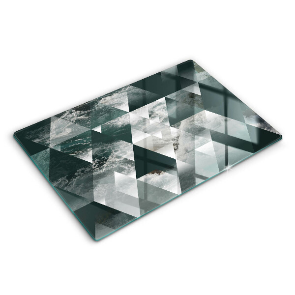 Tabla de cortar de vidrio Triángulos y agua