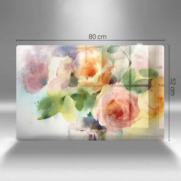 Tabla de cortar de vidrio Flores pintadas