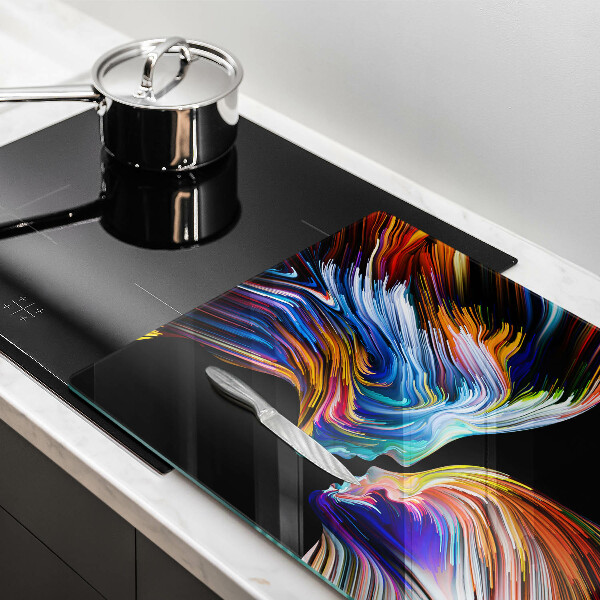 Tabla de cortar de vidrio Abstracción de beso