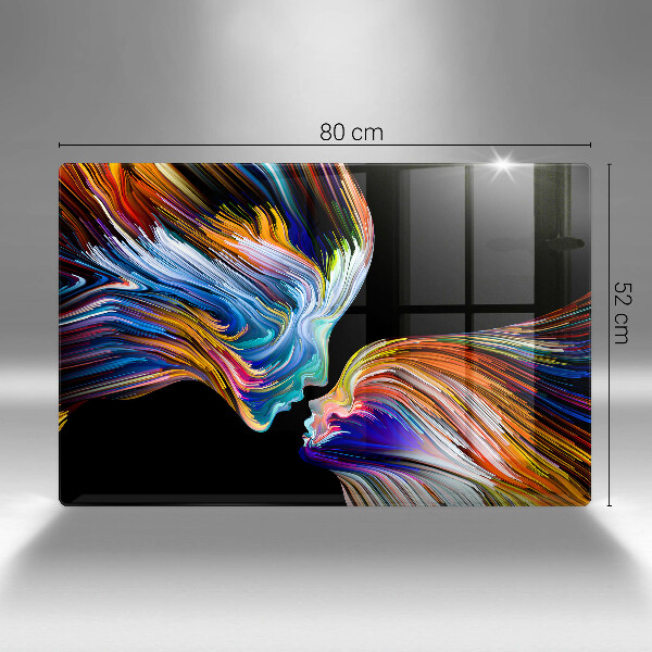 Tabla de cortar de vidrio Abstracción de beso