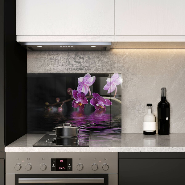 Tabla de cortar de vidrio Agua zen de orquídeas