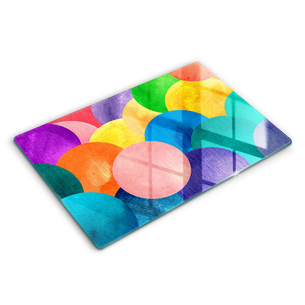 Tabla de cortar de vidrio Círculos de colores