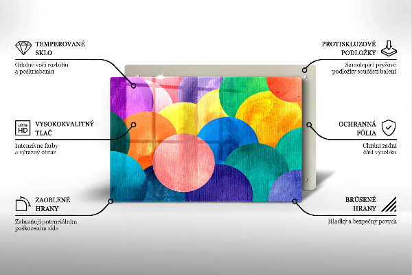 Tabla de cortar de vidrio Círculos de colores