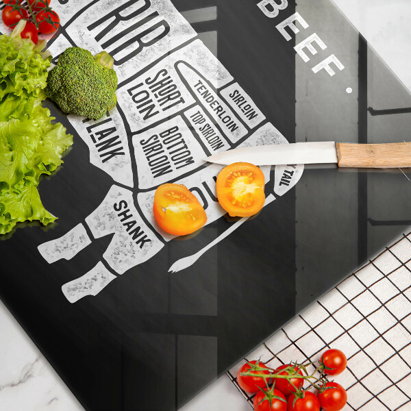 Tabla de cortar de vidrio Carne de vaca