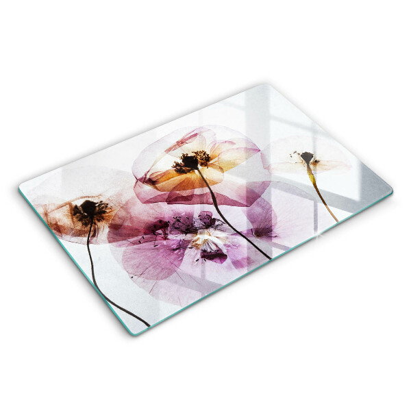 Tabla de cortar de vidrio Flores delicadas