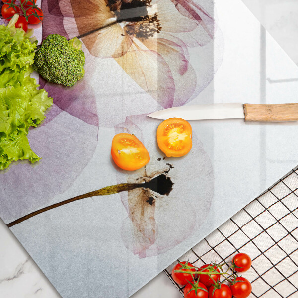 Tabla de cortar de vidrio Flores delicadas