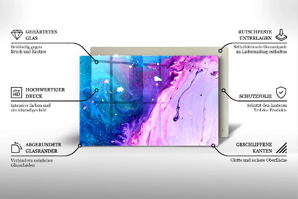 Tabla de cortar de vidrio Tintas de abstracción