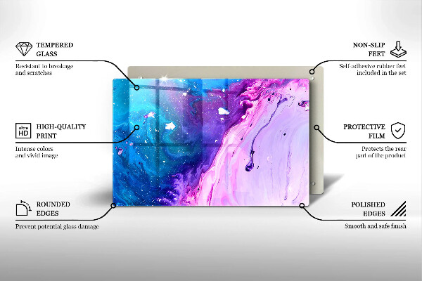 Tabla de cortar de vidrio Tintas de abstracción
