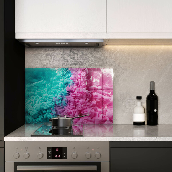 Tabla de cortar de vidrio Humo rosa turquesa