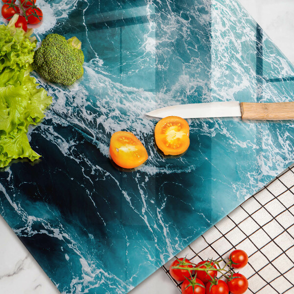 Tabla de cortar de vidrio Olas de agua espumosas