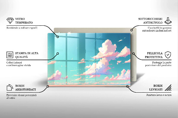 Tabla de cortar de vidrio El cielo de cuento de hadas