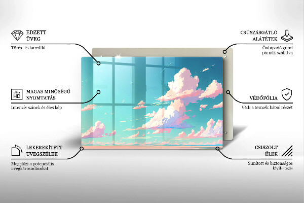 Tabla de cortar de vidrio El cielo de cuento de hadas