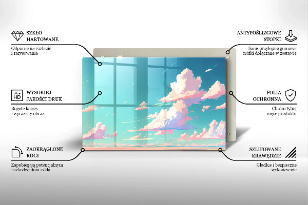 Tabla de cortar de vidrio El cielo de cuento de hadas