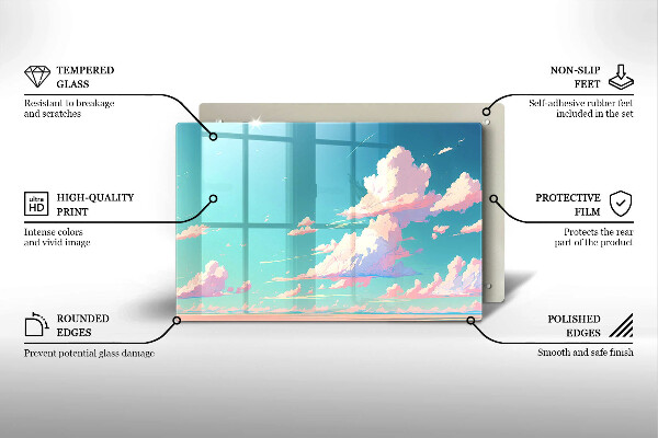 Tabla de cortar de vidrio El cielo de cuento de hadas