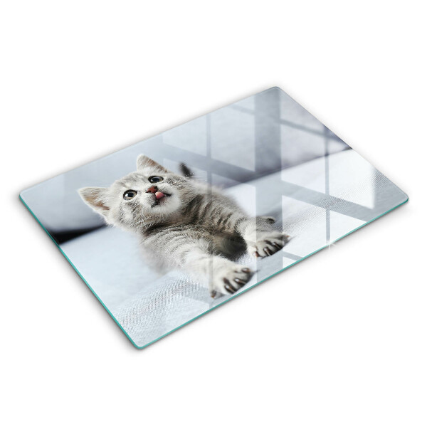 Tabla de cortar de vidrio Pequeño gatito lindo
