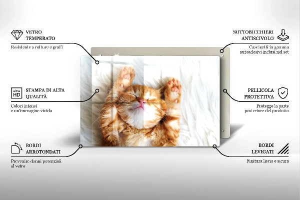 Tabla de cortar de vidrio Pequeño gatito lindo