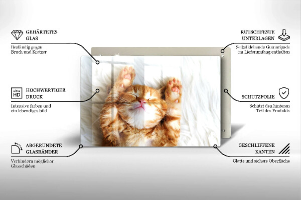 Tabla de cortar de vidrio Pequeño gatito lindo