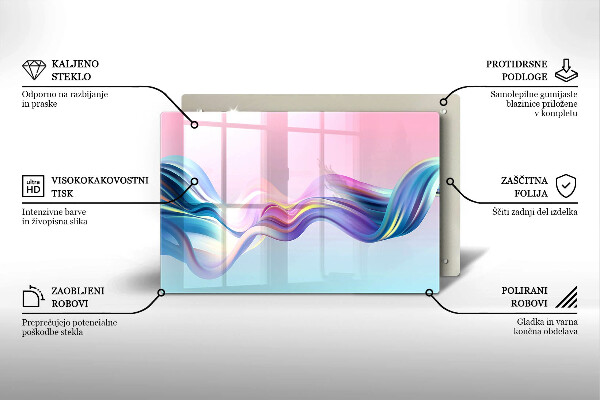 Tabla de cortar de vidrio Abstracción pastel