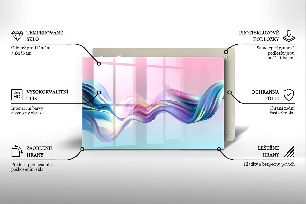 Tabla de cortar de vidrio Abstracción pastel