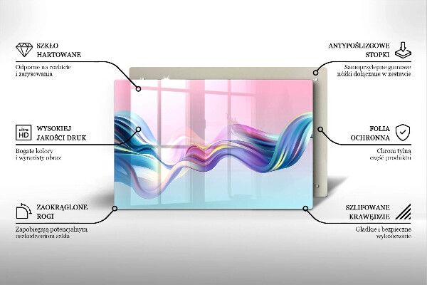 Tabla de cortar de vidrio Abstracción pastel
