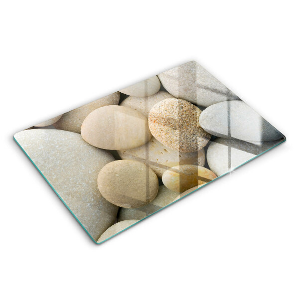 Tabla de cortar de vidrio Patrón de piedras ovaladas