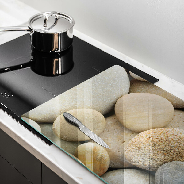 Tabla de cortar de vidrio Patrón de piedras ovaladas