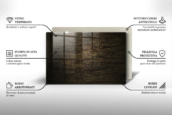 Tabla de cortar de vidrio Textura de corteza de madera