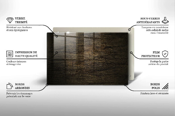 Tabla de cortar de vidrio Textura de corteza de madera