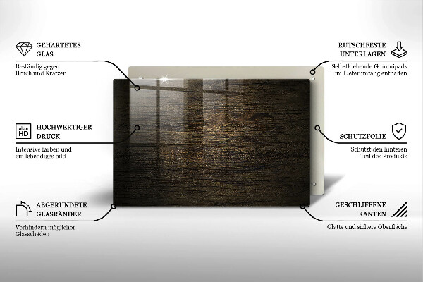 Tabla de cortar de vidrio Textura de corteza de madera