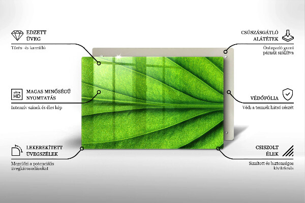 Tabla de cortar de vidrio Hoja de vena natural