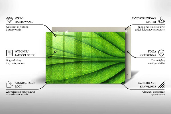 Tabla de cortar de vidrio Hoja de vena natural