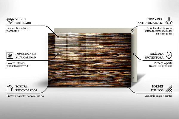 Tabla de cortar de vidrio Textura de madera