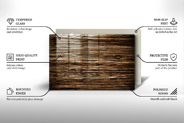 Tabla de cortar de vidrio Textura de madera