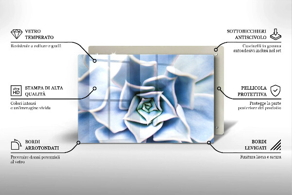 Tabla de cortar de vidrio Planta de flores