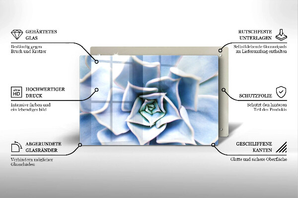 Tabla de cortar de vidrio Planta de flores