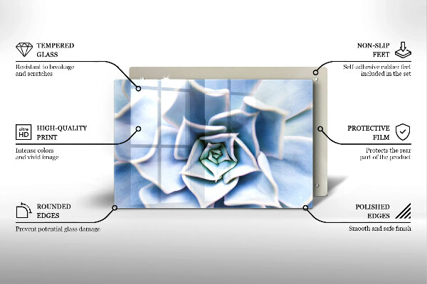 Tabla de cortar de vidrio Planta de flores