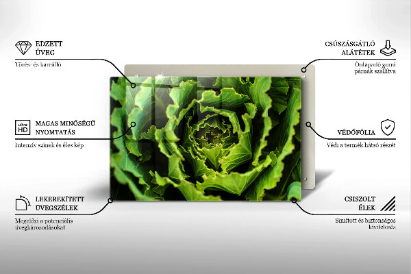 Tabla de cortar de vidrio Comer hojas de lechuga