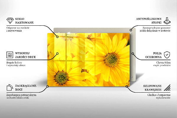 Tabla de cortar de vidrio Pétalos de flor