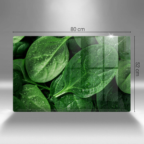 Tabla de cortar de vidrio Hojas de albahaca