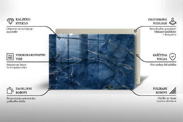 Tabla de cortar de vidrio Textura de piedra de mármol