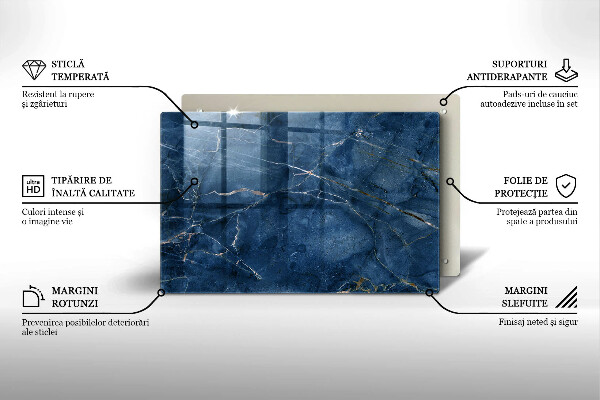 Tabla de cortar de vidrio Textura de piedra de mármol