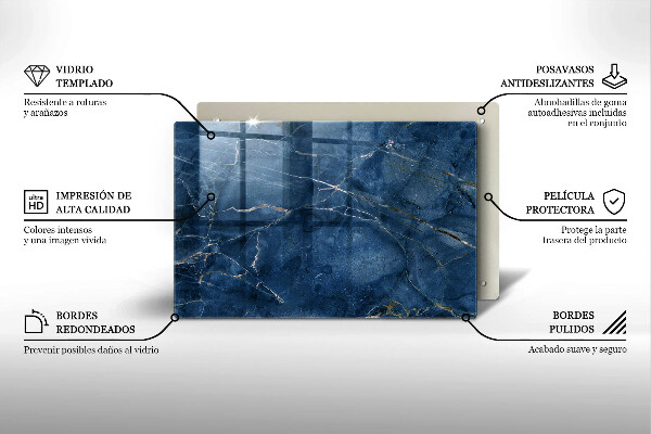 Tabla de cortar de vidrio Textura de piedra de mármol