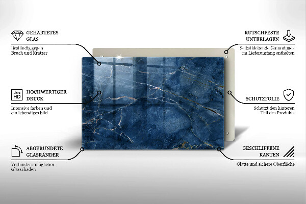 Tabla de cortar de vidrio Textura de piedra de mármol