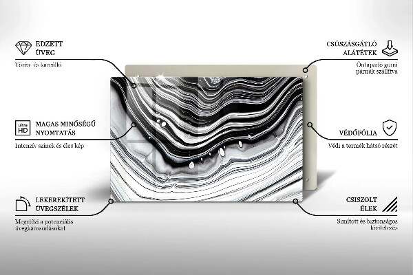 Tabla de cortar de vidrio Abstracción de tinta