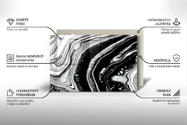 Tabla de cortar de vidrio Abstracción de tinta